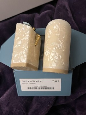 Size 7-8.5 Pashion Footwear Mother of Pearl 4 Inch Heel Block