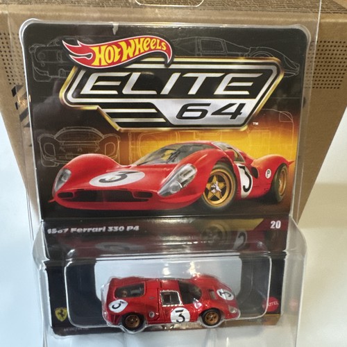 2025 Hot Wheels Elite 64 1967 Ferrari 330 P4 in red with protecto pack