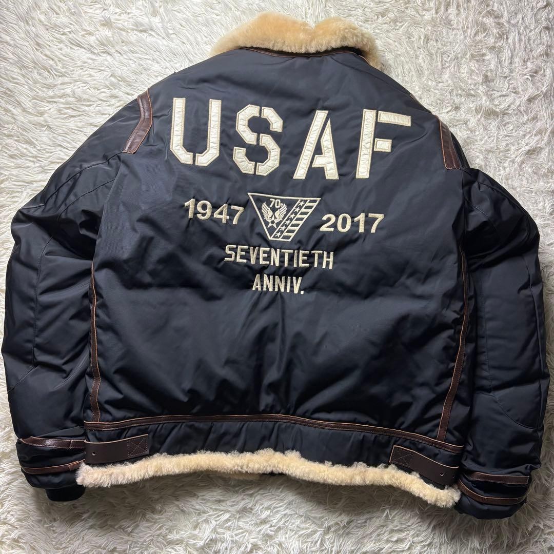 AVIREX B-3 Down Jacket Polyester Flight Jacket Bl… - image 9