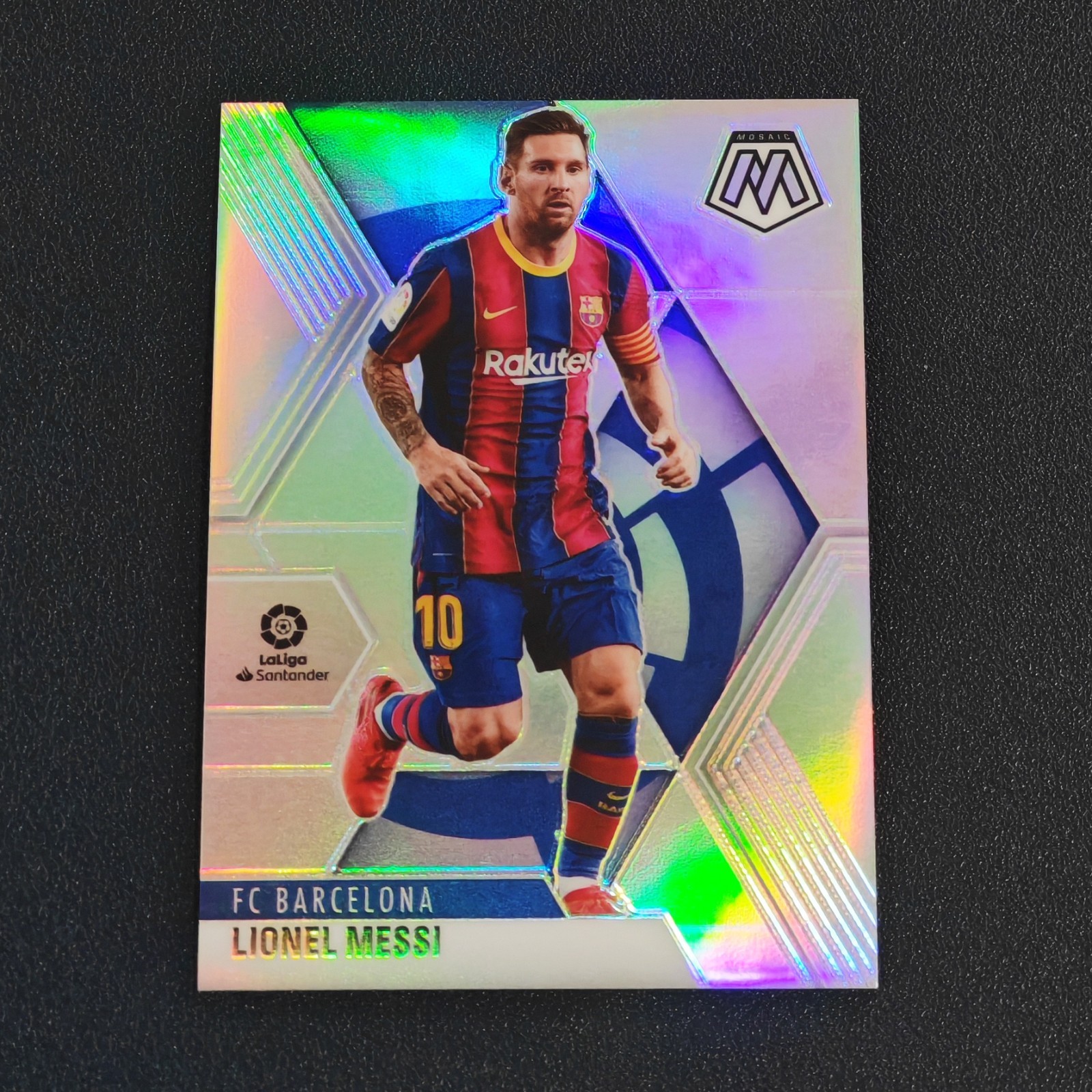Lionel Messi 2020-21 Panini Mosaic La Liga Silver Prizm #57