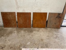 Holz Schul Schreibtischplatten x 4 - 48 x 56 cm - Projekt Vintage Retro braun