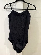 Womens Teen Girl Black Balera Dancewear Leotard, Adult Medium