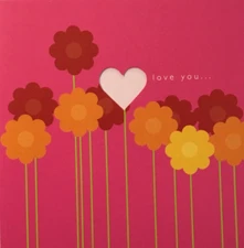 Marcel Schurman- Valentine Flowers. With Die Cut Heart- 5X5