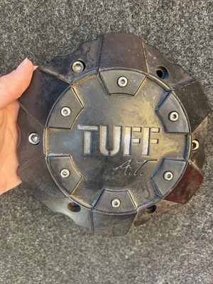 TUFF AT Wheels C611901 Matte Black Chrome Logo Wheel Center Cap Cover