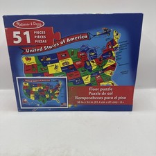51 Piece USA Floor Map Puzzle By Melissa  Doug Complete