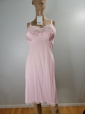 Vintage Gossard Artemis Nylon Pink Full Slip Lace Detail Style#8088 Size 34A