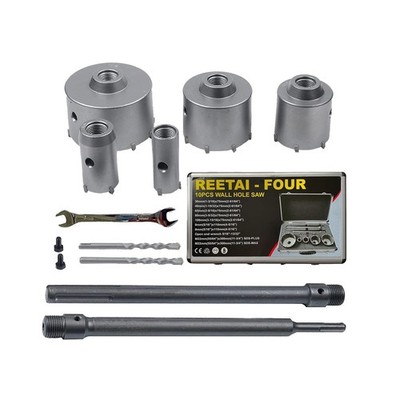 10Pcs SDS Plus Concrete Hole Saw Kits, Tungsten Carbide Wall Hole Cutter Ceme...