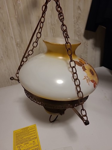 Vintage Hanging Lamp w/Milk Glass Globe - Bild 3 von 6