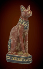Authentic Ancient Egyptian Antique Rare Statue of Goddess Bastet Figurine BC