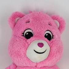 Care Bears Cheer Bear Plush 12" Pink Stuffed Animal Rainbow Belly Badge 2000's