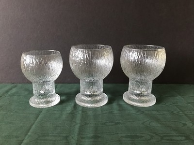 3 Vintage Iittala KEKKERIT Water/wine Goblets