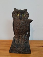 Tirelire mécanique - Fonte - 1880 /OWL WITH TURNING HEAD CAST-IRON MECHANICAL