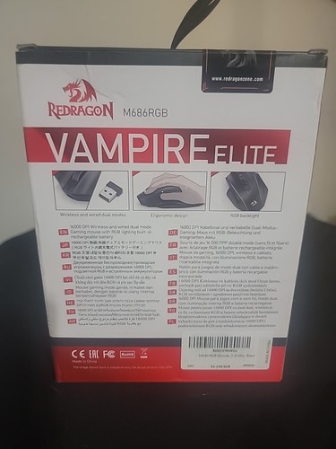 Souris de jeu sans fil Red Dragon Gainer 4000 DPI neuve scellée - Photo 2/5