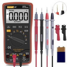 Auto Ranging Digital Multimeter TRMS 6000 with Battery Alligator Clips Orange