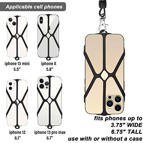 Cell Phone Lanyard, Phone Tether with Patch, 2 in 1 iPhone Lanyard Tether with - Photo 3 sur 6