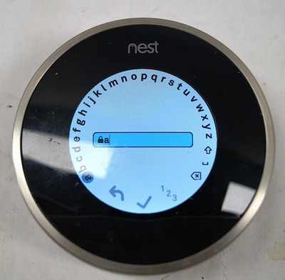 NEST 02A Learning Thermostat Face Only Silver Black WORKING E223