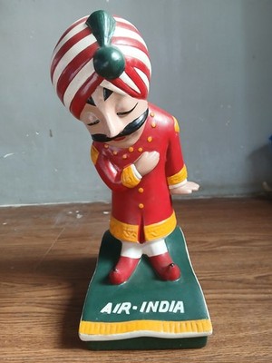 Old Air India Mascot Maharajah beautiful 1 feet statue of 70's