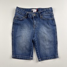 So Jeans Shorts Girls Size 10 Blue Denim Adjustable Waist Cotton Blend