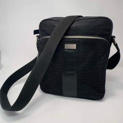 Coach E35-5058 Black Signature Jacquard Flight Bag Crossbody Messenger  Y2K