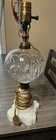 Antique Band & Loop with Opaque Glass Base Oil Lamp Elecrtified Milk Glass