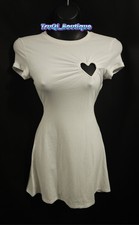 SKIMS Cotton Jersey Heart Valentines Dress Snow size SMALL DS-DRS-7845W