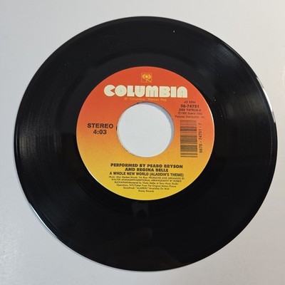 Peabo Bryson 45 Vg+ ''(Aladin's Theme) A Whole New World'' Tested Regina Belle  