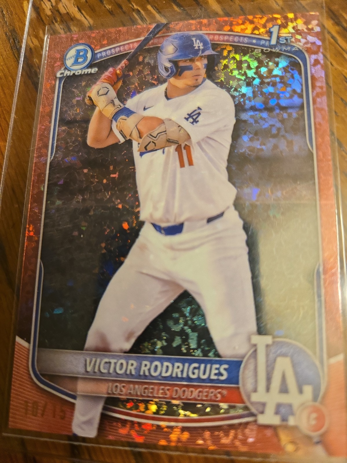 Victor Rodriguez 2025 Bowman Chrome Prospects  Rose Gold Mini Diamonds /15!!