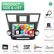 Car Radio Carplay GPS Navi w/Cam Touchscreen For 2008-2013 Toyota Highlander