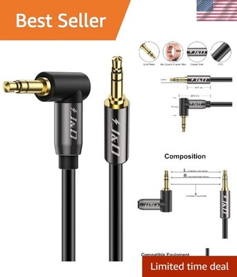 Tangle-Free 10ft Gold Plated 3.5mm Aux Cable - Perfect for Speakers & Devices
