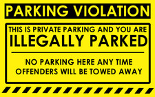 ILLEGALLY PARKED - PARKING Violation Stickers - 10 highly visible stickers