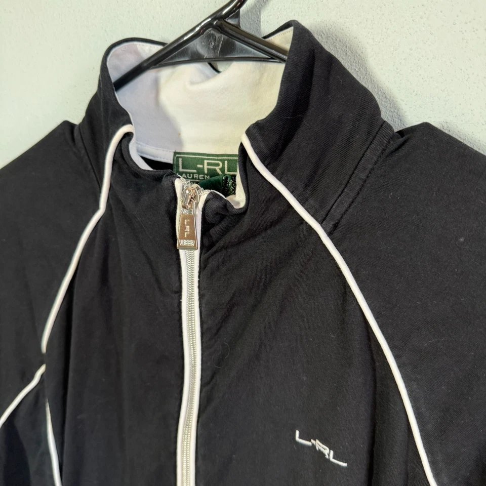 Chaqueta deportiva Lauren Ralph Lauren Active para mujer cremallera completa grande negra Foto 3 de 4