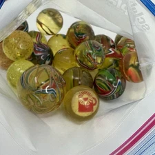 Vintage 1970s Rubber Superballs - Dunkin Donuts, Cats Eyes, Marble Like