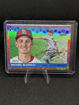2025 Topps Chrome Platinum Michael McGreevy RC Rose Gold Refractor /75 Cardinals