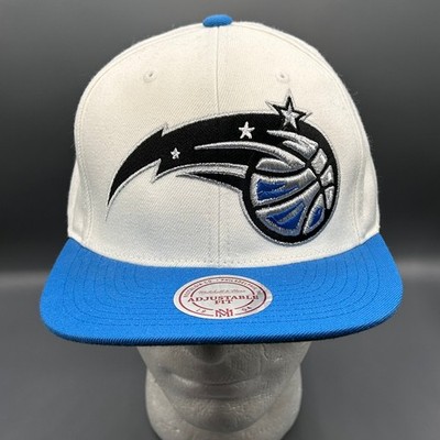 Orlando Magic Hat Mitchell & Ness Men's Adjustable White Blue NBA