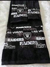 Las Vegas Raiders 3 Piece Bath Towel Set  Handmade   GREAT GIFT!!!