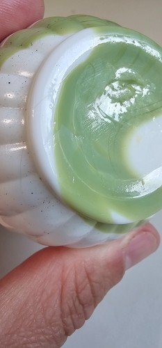 EAPG Victorian Green White Glass Salt Pepper Shaker Atterbury no6 Moss Agateware - Picture 8 of 17