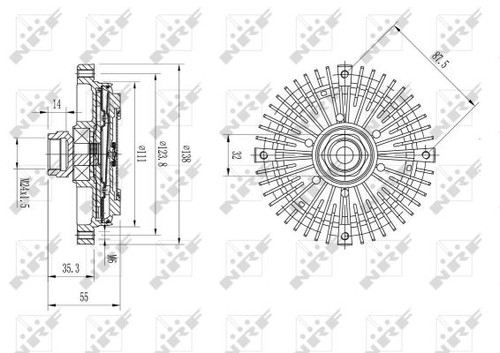 Radiator Fan Viscous Coupling fits BMW 325 E30, E36 2.5 83 to 95 Clutch NRF New - Picture 6 of 11