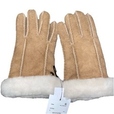 NEW UGG Women Sheepskin Perforated Vent Gloves, Size Small, Color Chestnut, 155