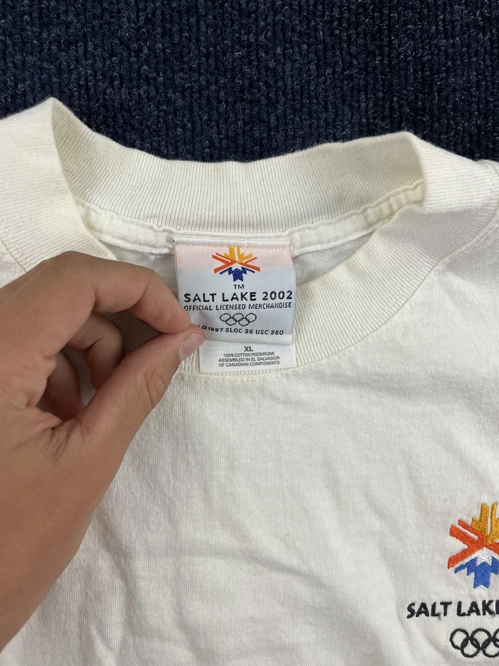 复古 2002 年盐湖奥运会衬衫男式 XL 刺绣冬季奥运会 2000 年代 — 第 2/4 张图片