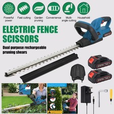 21V 2 Batteries Electric Cordless Hedge Trimmer Fast Charger Battery & Charger