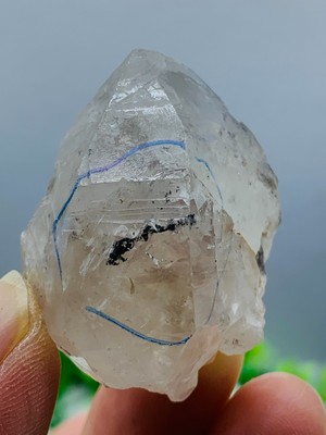 Original ore Herkimer Enhydro Quicksand Crystal Gem&Moving water droplets 44g