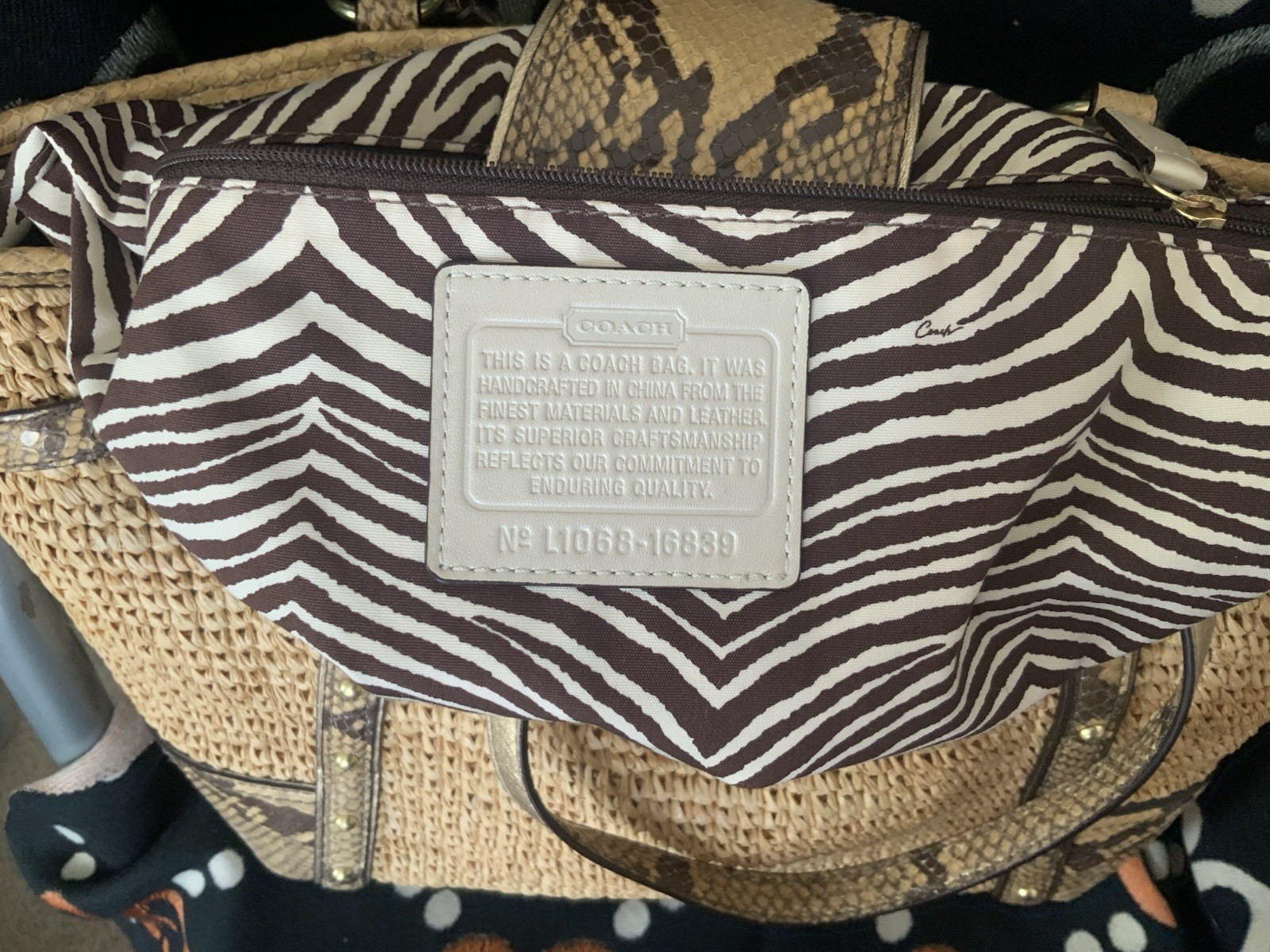 Coach Python Straw Natalie Tote - image 8