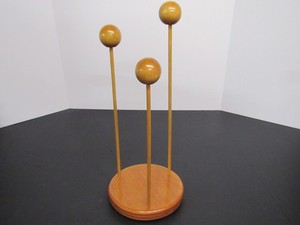 Rare Antique Oak Wooden Wig Holder Stand 14", 12.75", 11" on a 6" Base