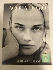 1990s Georgio Armani Perfume Acqua Di Gio Print Ad Advert Vtg  pa8