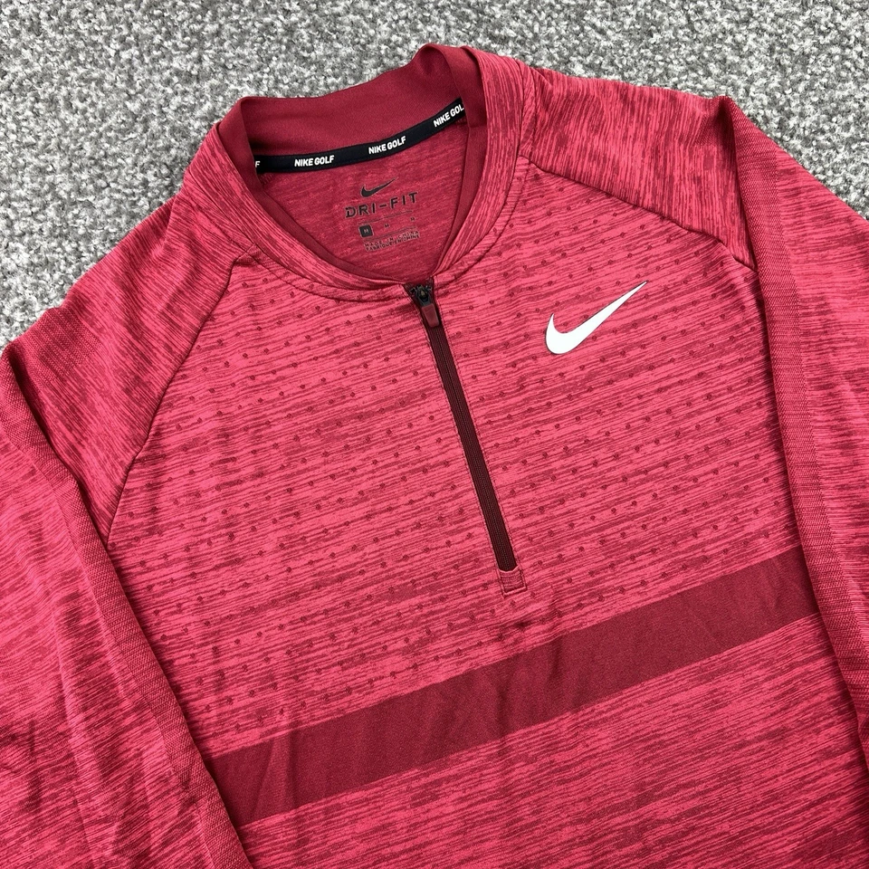 Suéter de Golf Nike Hombres Medio Rojo Edición Tour 1/4 Cuarto Cremallera Golf Performance Pro Foto 2 de 4