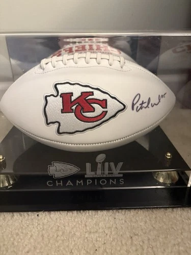 Patrick Mahomes Signed KC Chiefs Super Bowl LIV Football - PAAS COA - #15 Inscr.