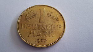 Germany 1 Deutsche Mark 1 DM 1972J KM# 110 Germany Federal Republic Gold Plated