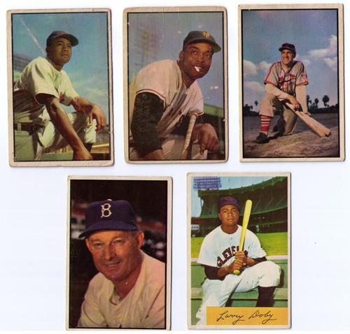 1953 Bowman Color $100 Larry Doby No. #40 Cleveland Indians trading card - tribe - Afbeelding 1 van 2