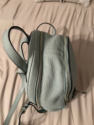 NWT MICHAEL KORS Leather Celadon Azure Rhea Zip Travel 