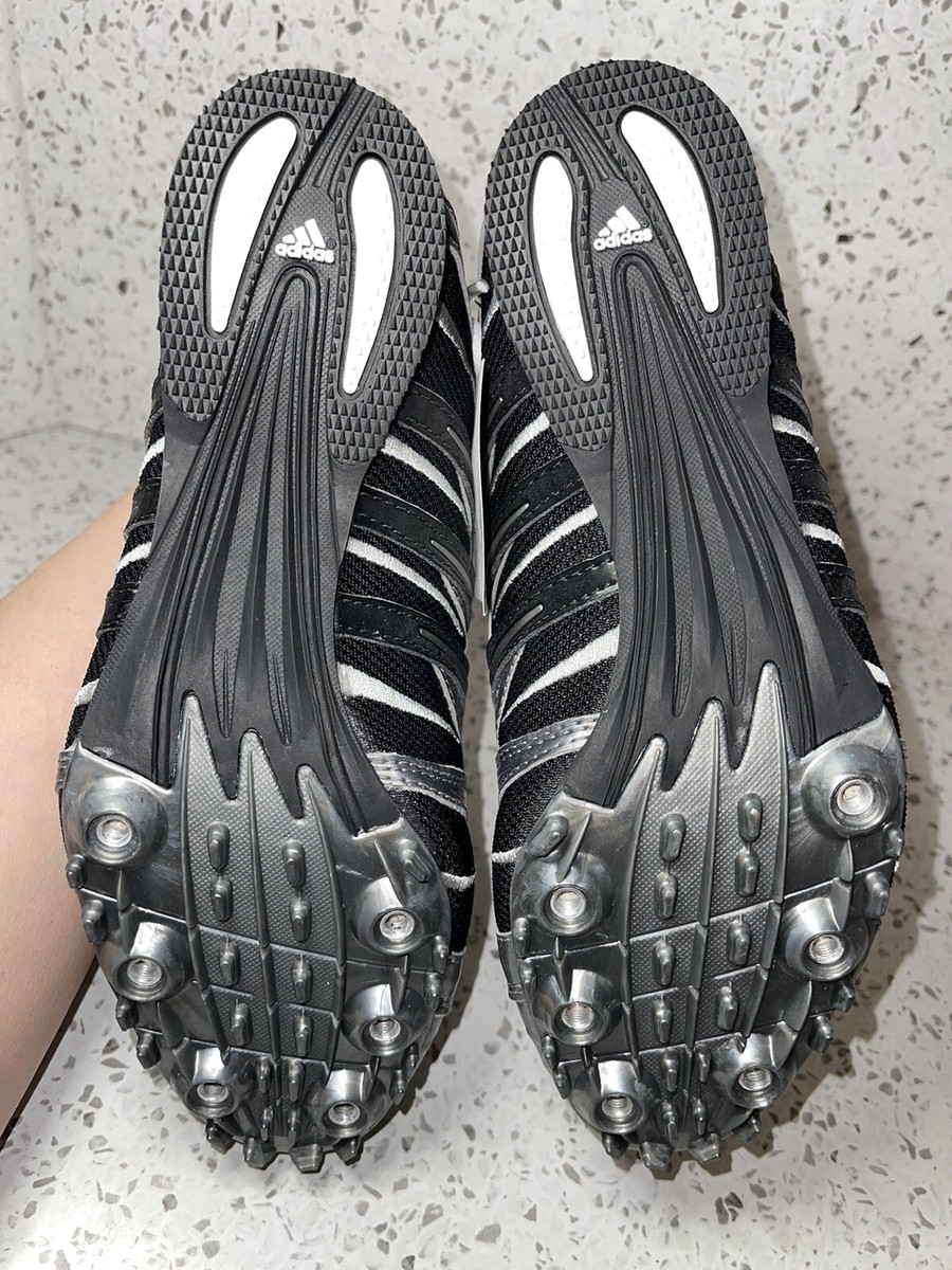 Adidas Cosmos Techstar Mens Black/Silver Track Cleats - Size 9 Vtg ADIDAS Cosmos Techstar Spiked Track Field Cleats Running  main image 3